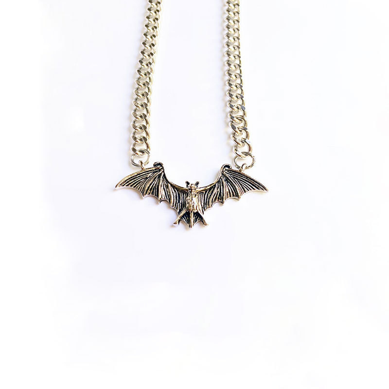 Creative Bat Pendant Gothic Style Handmade Necklace-Forestso