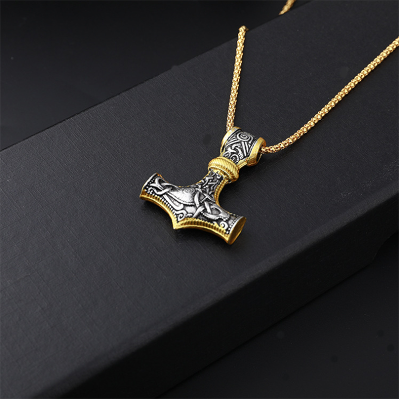 Goat Thor's Hammer Pendant All-match Necklace-Forestso