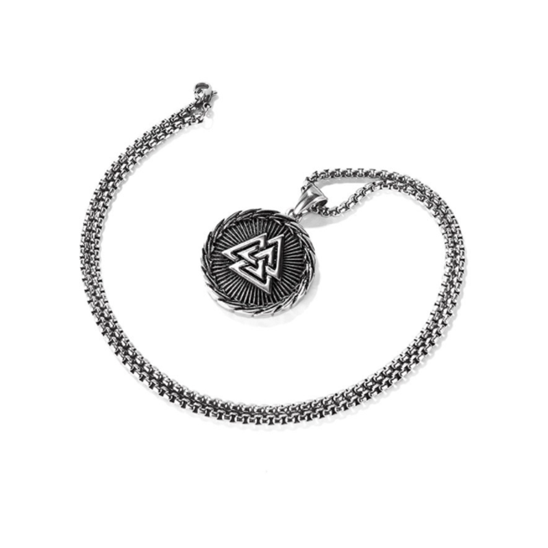 Dimond Triangle Rune Retro Ding Triangle Rune Stainless Steel Necklace