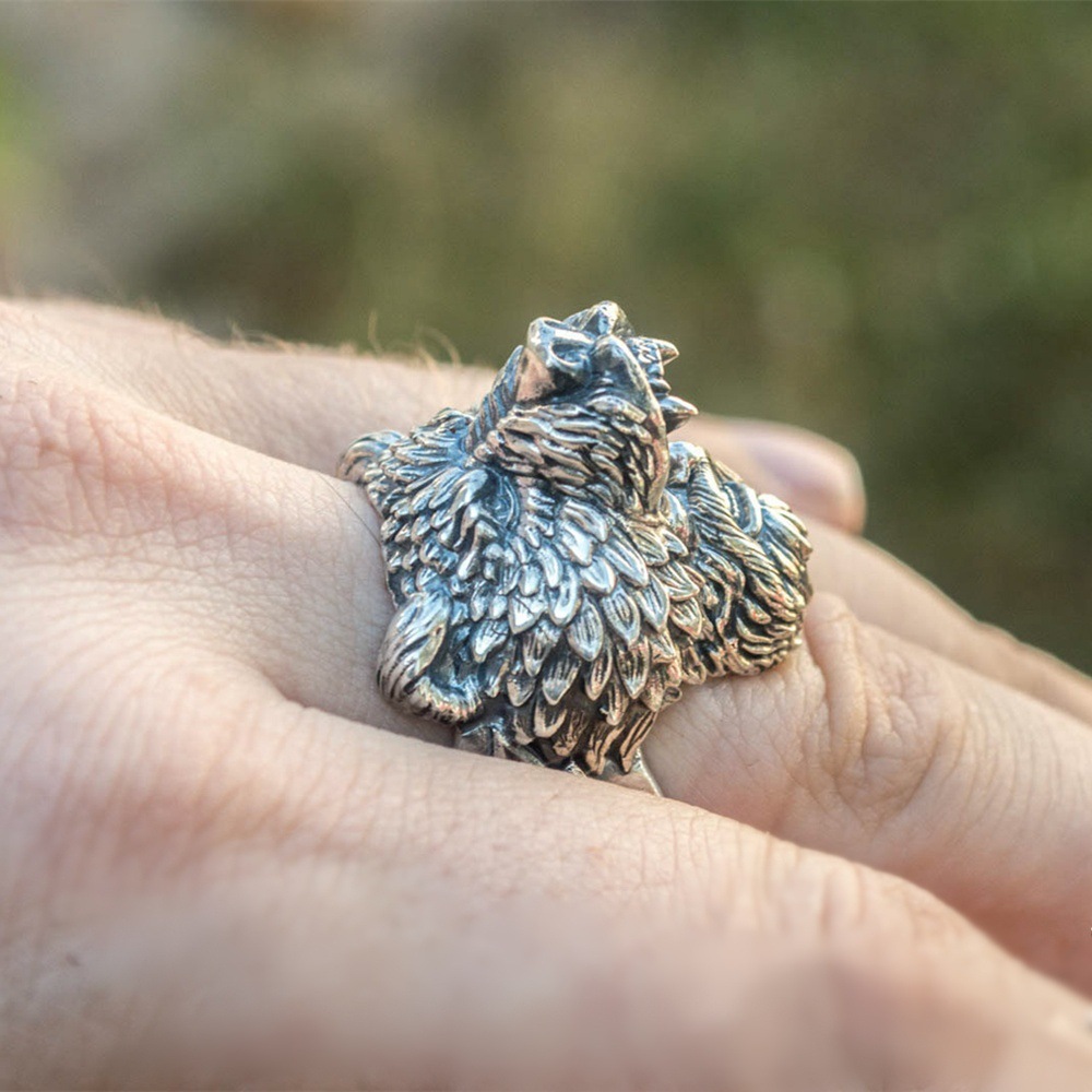 Viking Bear Warrior Men's Vintage Ring-Forestso