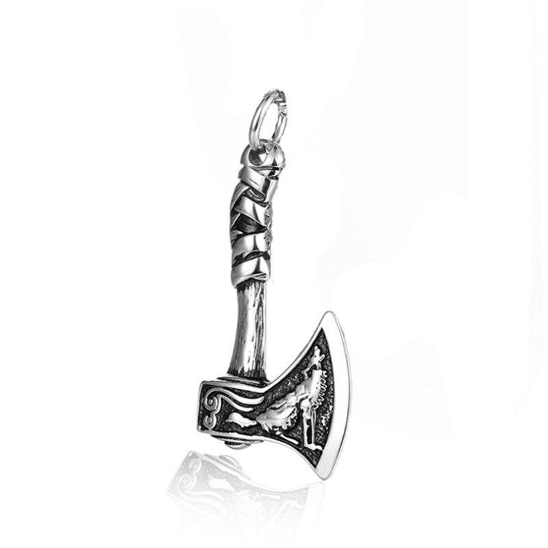 Personality Stainless Steel Viking Axe Necklace-Forestso