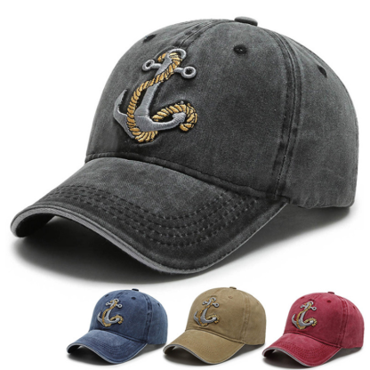 Embroidered Anchor Men's Outdoor Baseball Hat-Forestso
