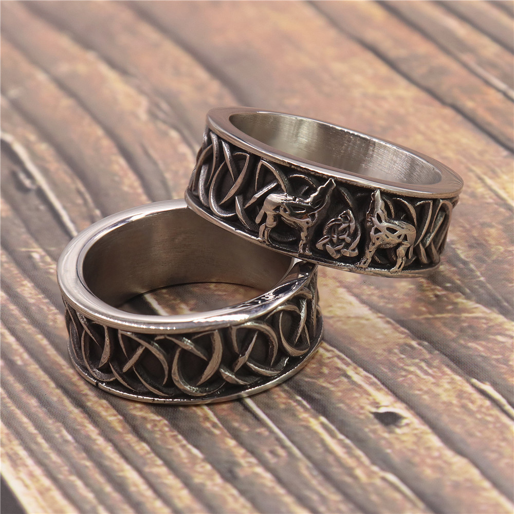 Vintage Personality Viking Wolf Men's Ring-Forestso
