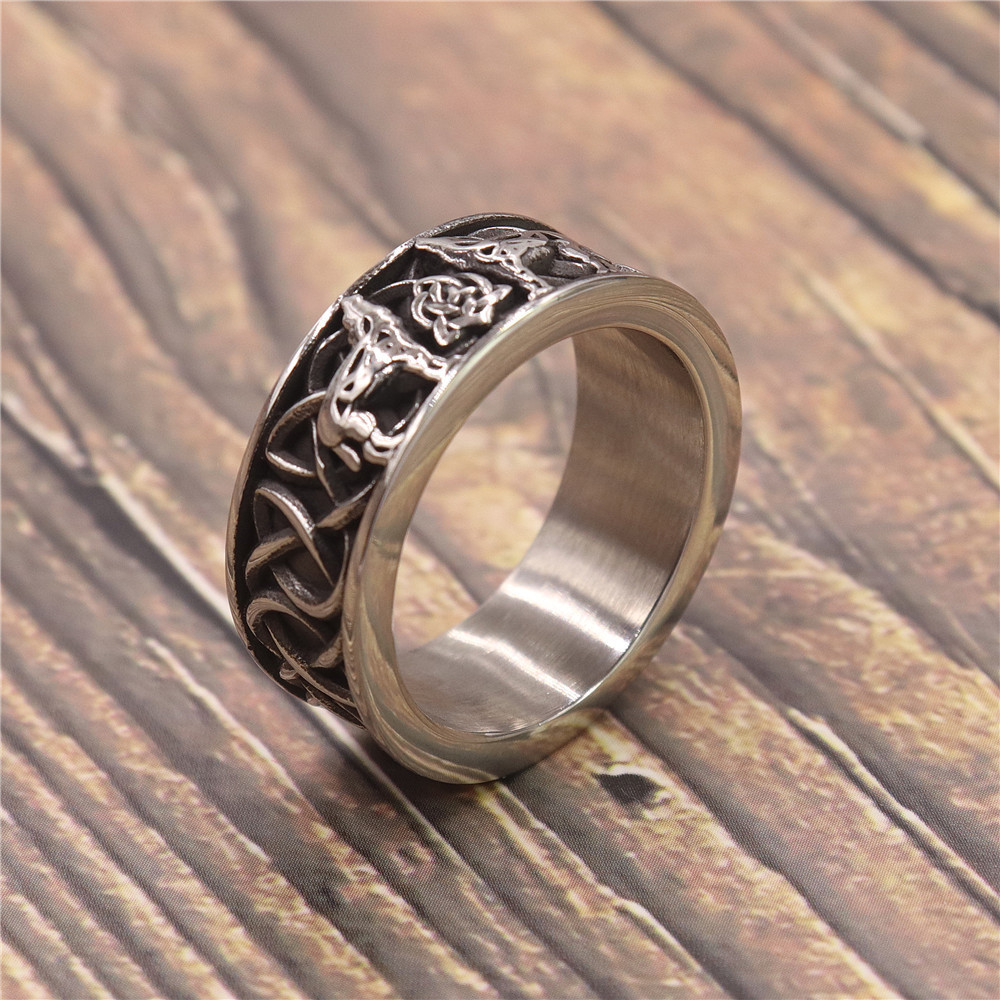 Vintage Personality Viking Wolf Men's Ring-Forestso