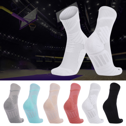 Men's Solid Color Shock-absorbing And Non-slip Sports Socks-Forestso