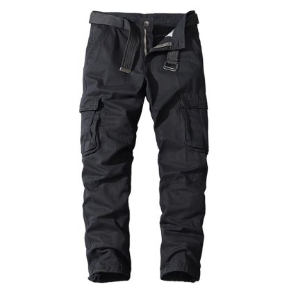 Men's loose multi-pocket tooling pants-Forestso