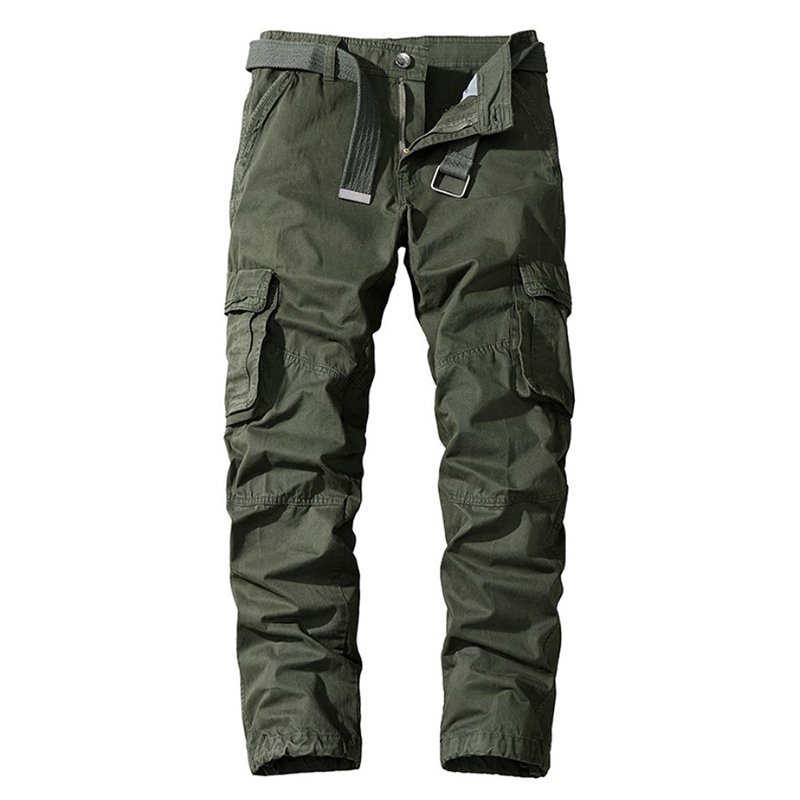 Men's loose multi-pocket tooling pants-Forestso