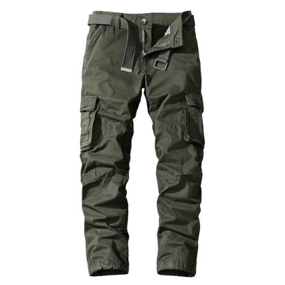 Men's loose multi-pocket tooling pants-Forestso