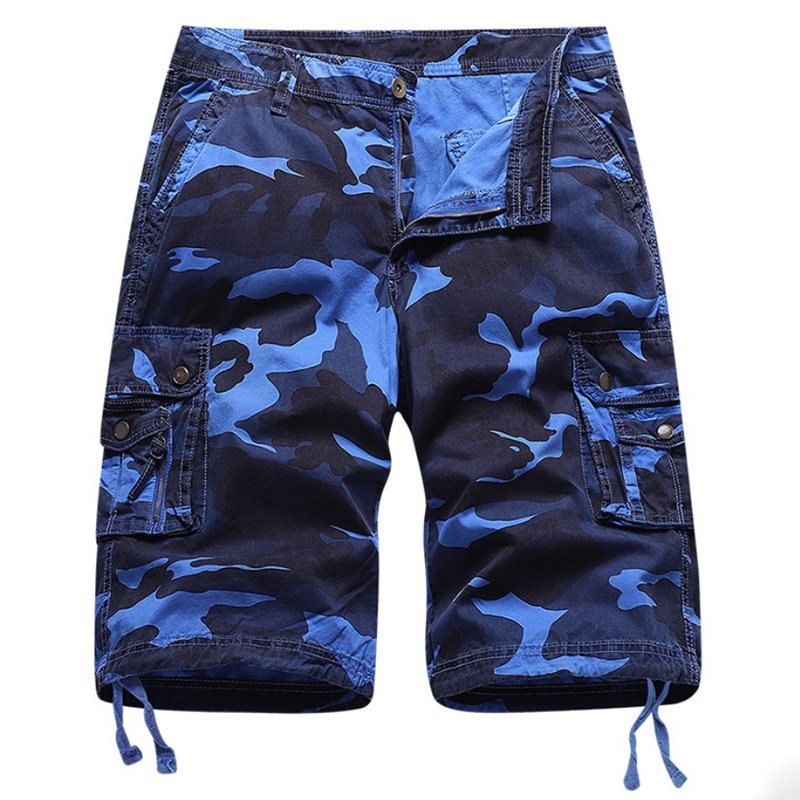 Casual loose camouflage tooling shorts-Forestso