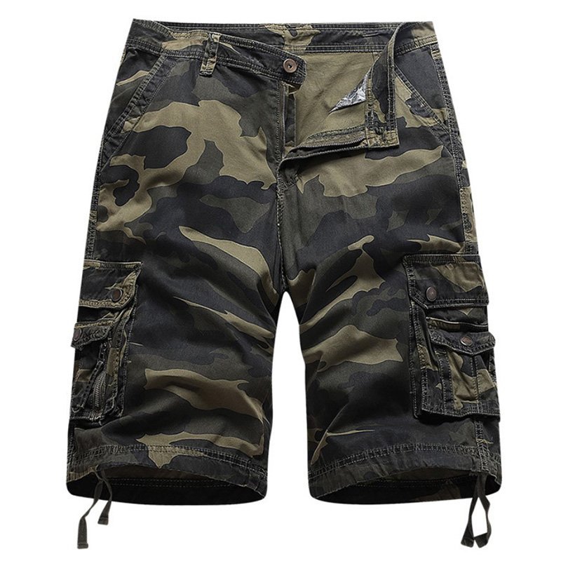 Casual loose camouflage tooling shorts-Forestso