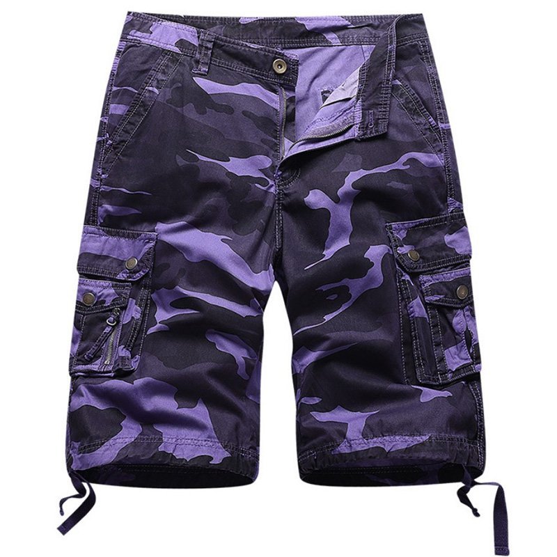 Casual loose camouflage tooling shorts-Forestso