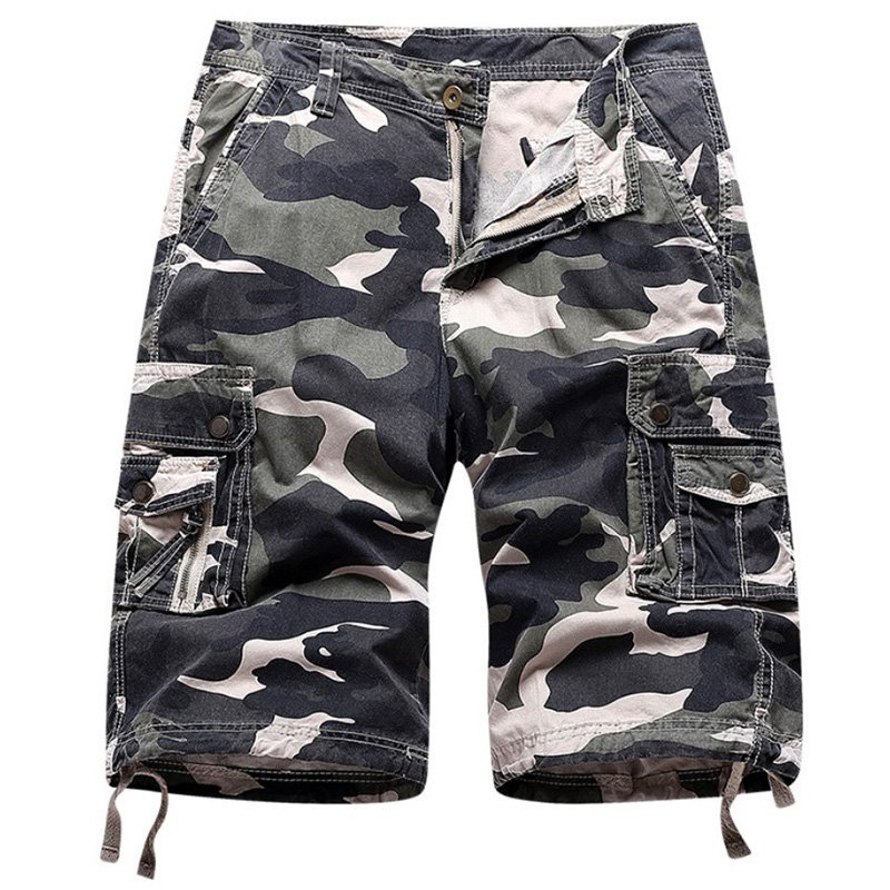 Casual loose camouflage tooling shorts-Forestso