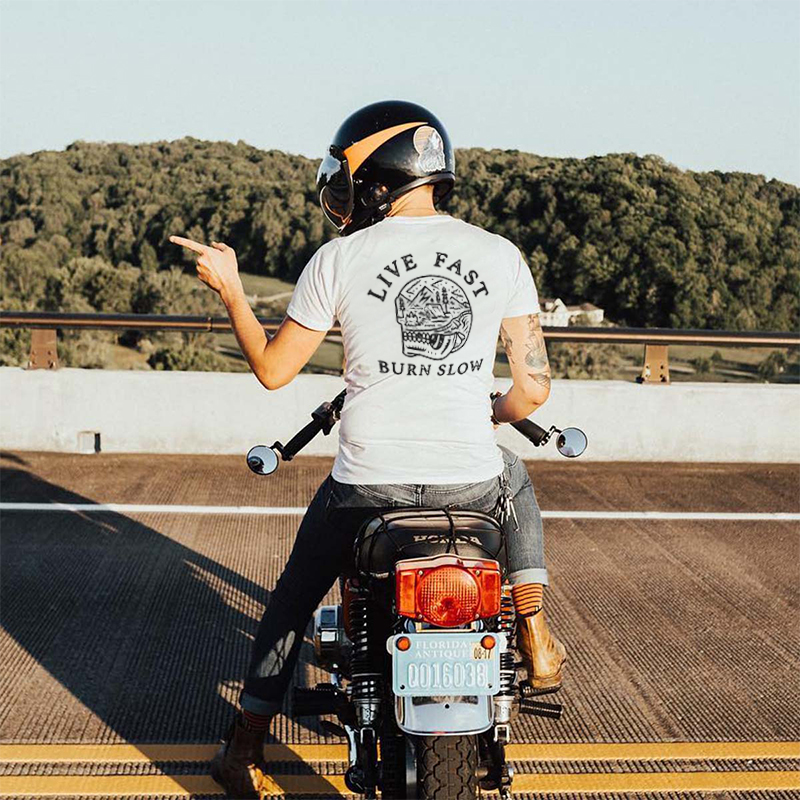  Skull Live Fast Burn Slow Men's T-shirt-Ranbybox