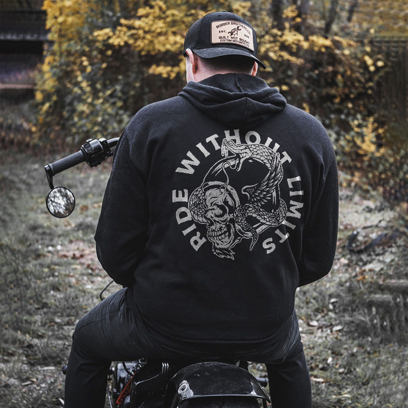  Ride Without Limits Printed Men's Hoodie-Ranbybox