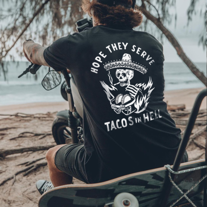  Tacos in hell back print t-shirt-Ranbybox