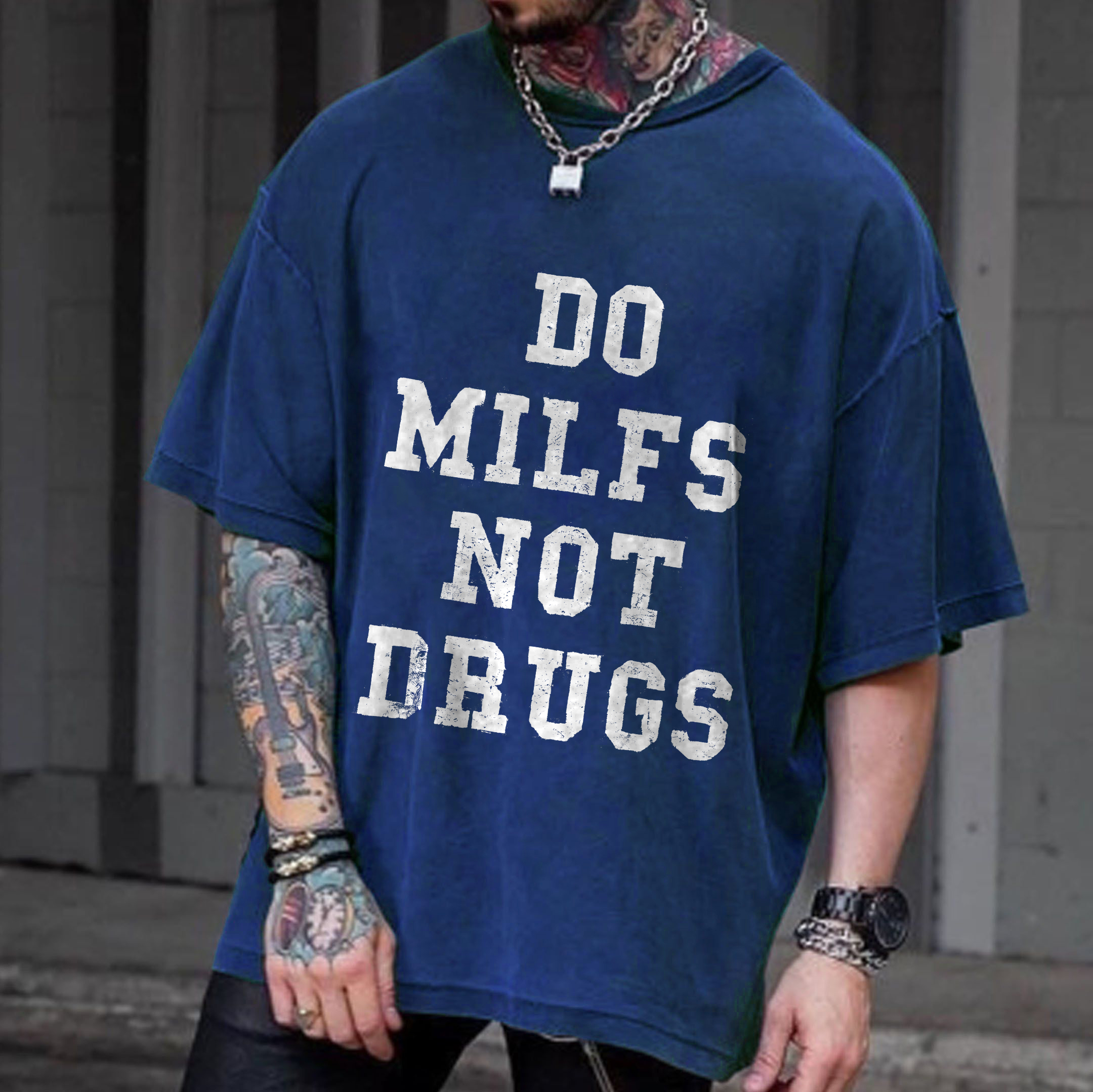 Do Milfs Not Drugs Print T-shirt-Ranbybox