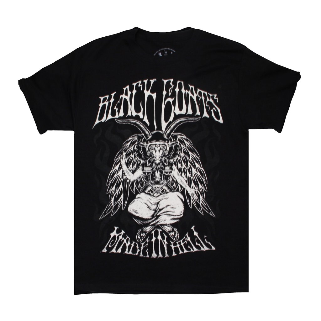 MEN BLACK GOATS print casual t-shirt-Ranbybox