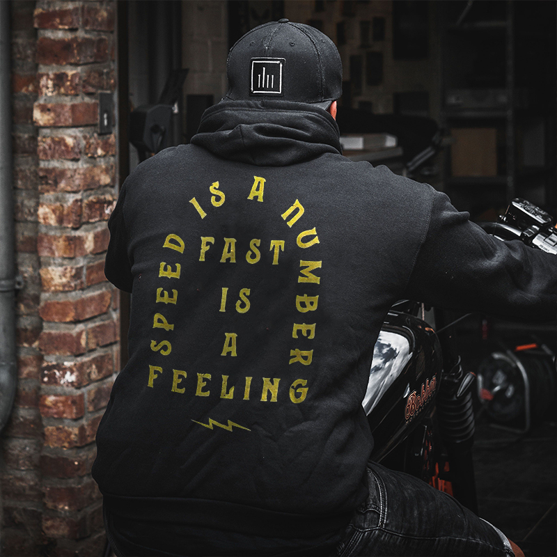  Speed Is A Number Fast Is A Feeling Printed Men's Hoodie-Ranbybox