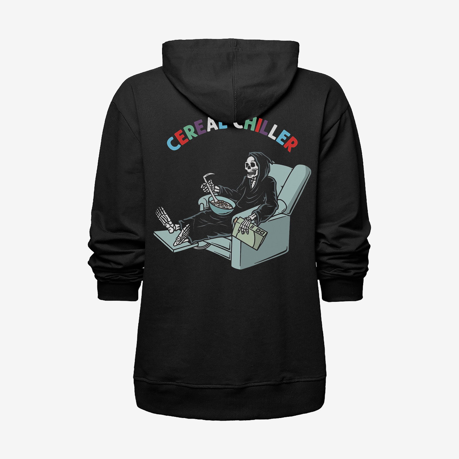  Cereal chiller casual skull designer black hoodie-Ranbybox