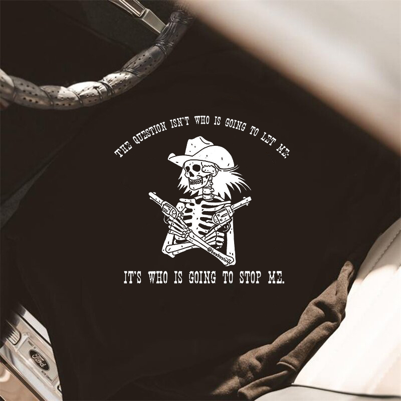 The Question Isn't Who Is Going To Let Me Skull Printed Hoodie-Ranbybox