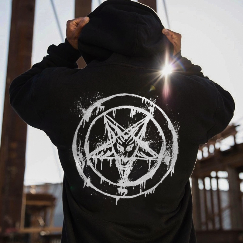  Summon Sheep Demon Printed Men's Casual Loose Hoodie-Ranbybox