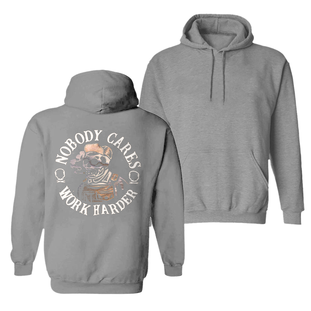  Nobody Cares Work Harder Skull Printed Casual Men's Hoodie-Ranbybox