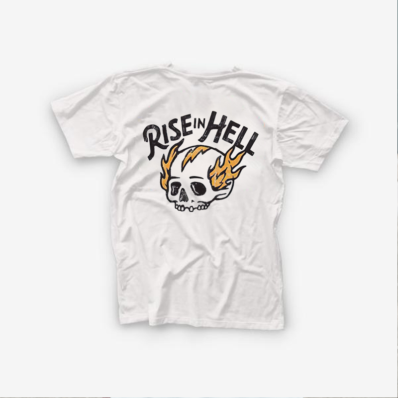 Rise In Hell Skull Demon Printed Men's T-shirt-Ranbybox