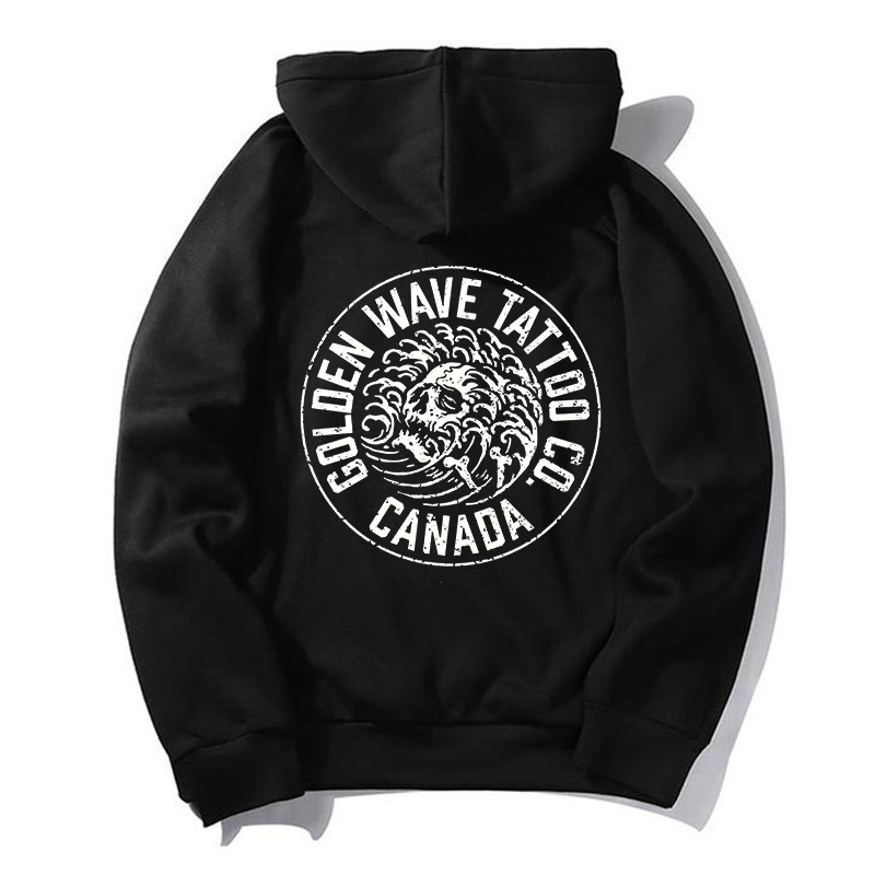  Golden Wave Tattoo Co Printed Casual Men's Hoodie-Ranbybox