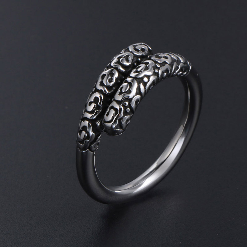 Punk Personality Monkey King Gold Rod Titanium Steel Ring Ring-Ranbybox