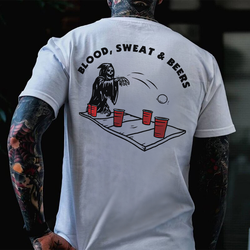  Blood sweat and beers fashion men's T-shirt-Ranbybox