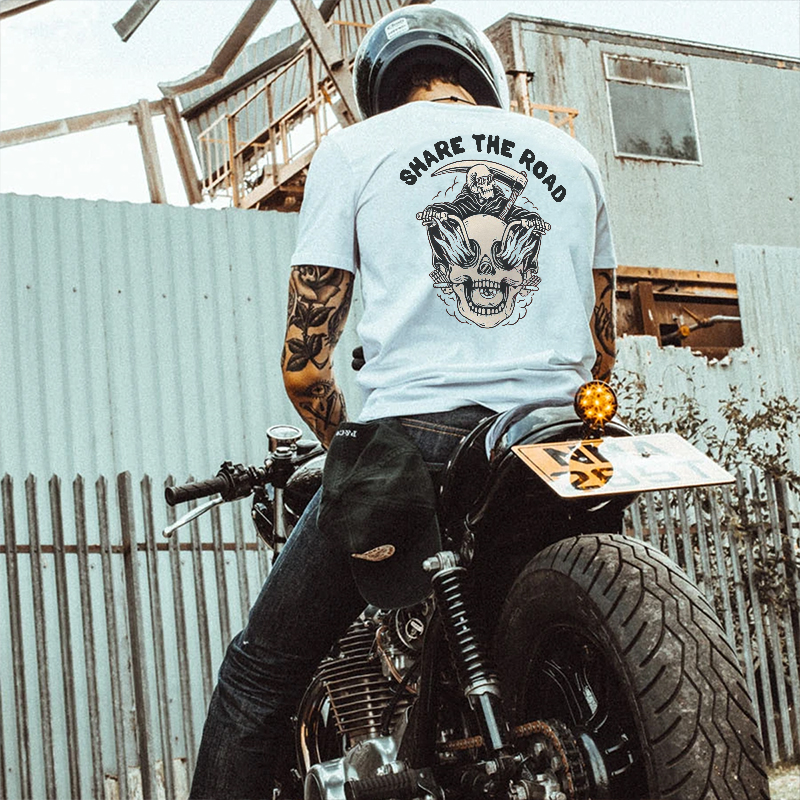  Share The Road Printed Men's Casual T-shirt-Ranbybox