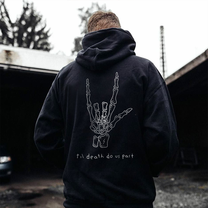  Letter Skeleton Hand Gesture Men's Hoodie-Ranbybox
