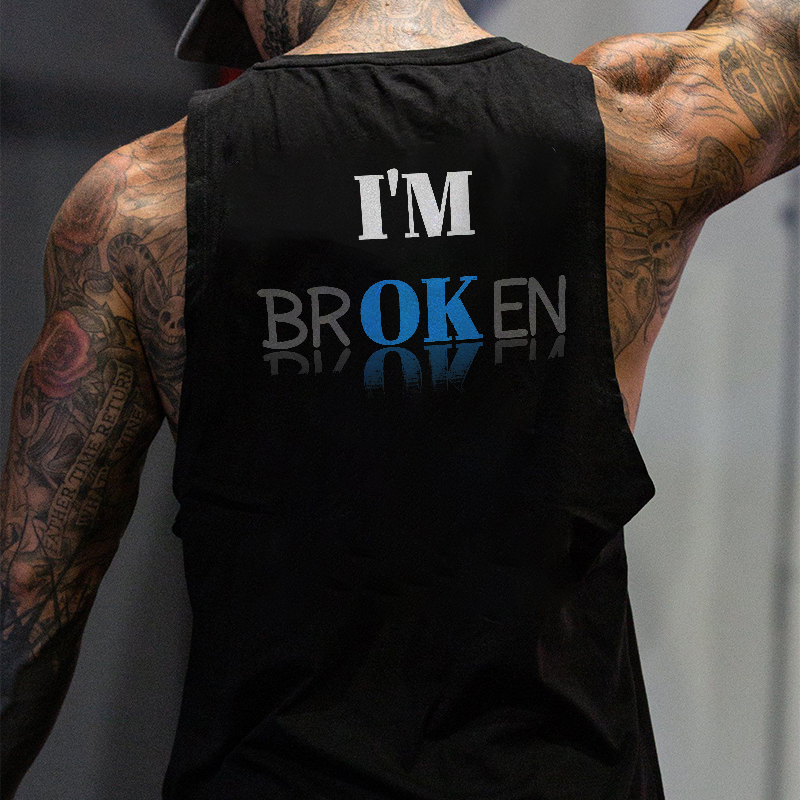 Mens Casual I'm Broken Casual Vest-Ranbybox