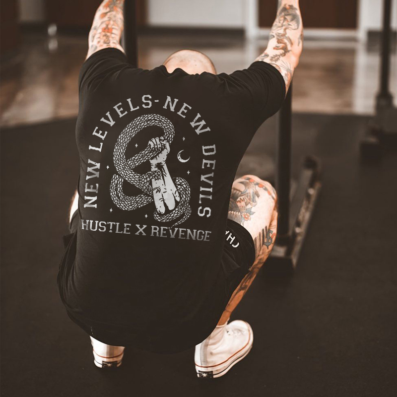  New Levels New Devils Catching The Python Printed T-shirt-Ranbybox