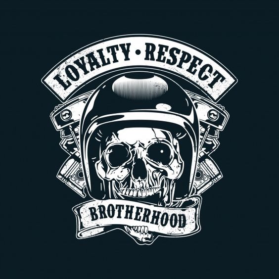  Loyalty respect helmet skull design T-Shirt-Ranbybox