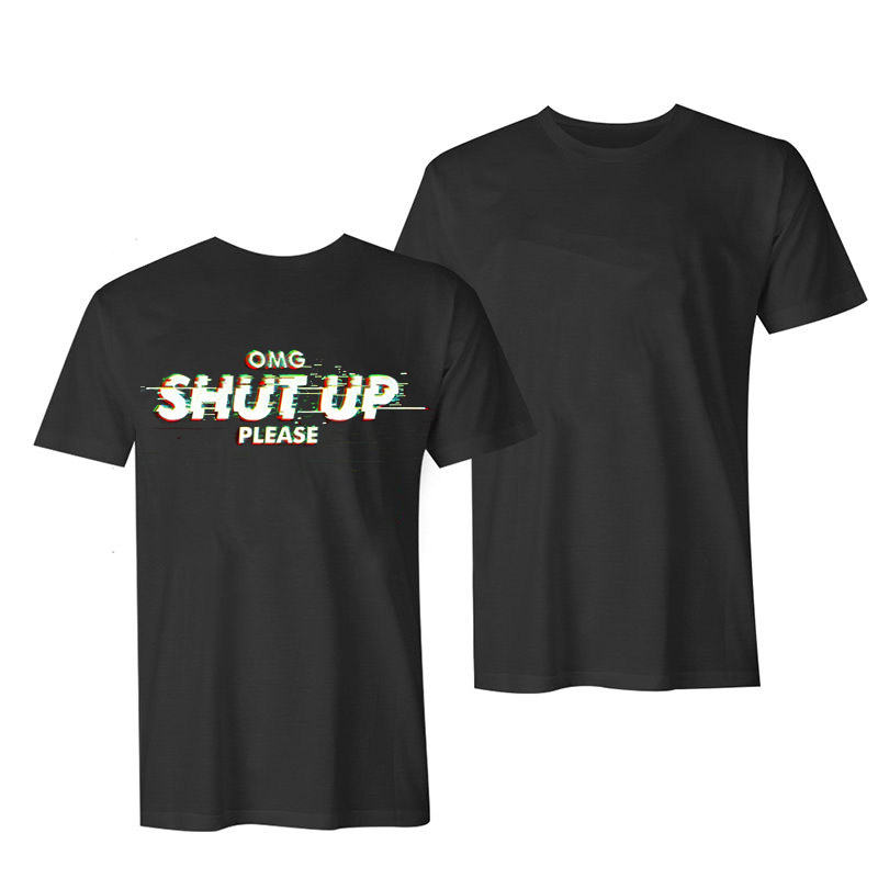OMG Shut Up Please Printed Men's Casual T-shirt-Ranbybox