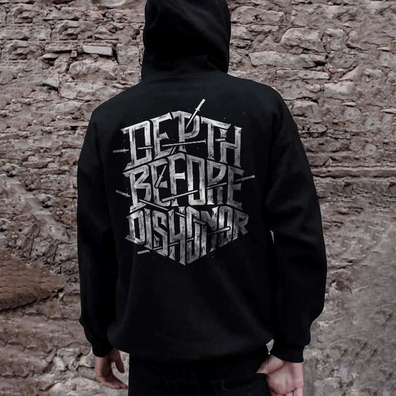 Depth Before Dishonor Print Classic Men’s Hoodie-Ranbybox