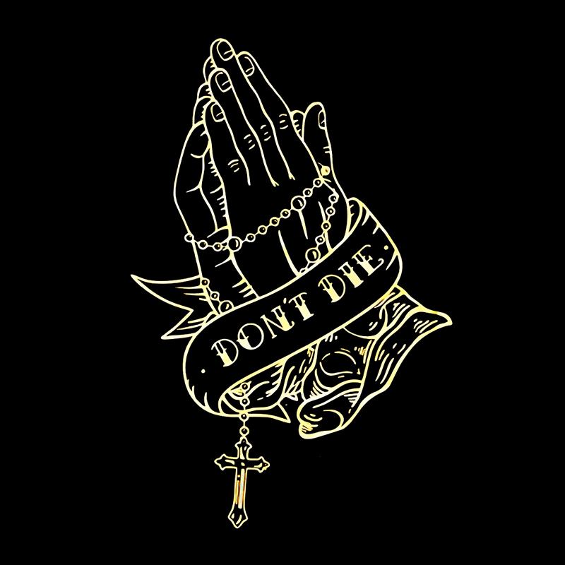  Don't Die Faithful Prayer Gesture Printed Men's Long-sleeved T-shirt-Ranbybox