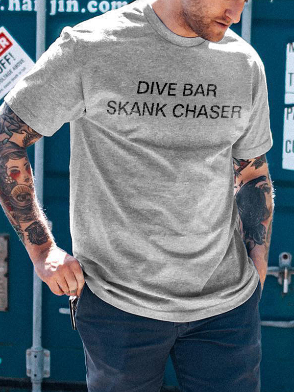 Dive Bar Skank Chaser Printed Men's T-shirt-Ranbybox