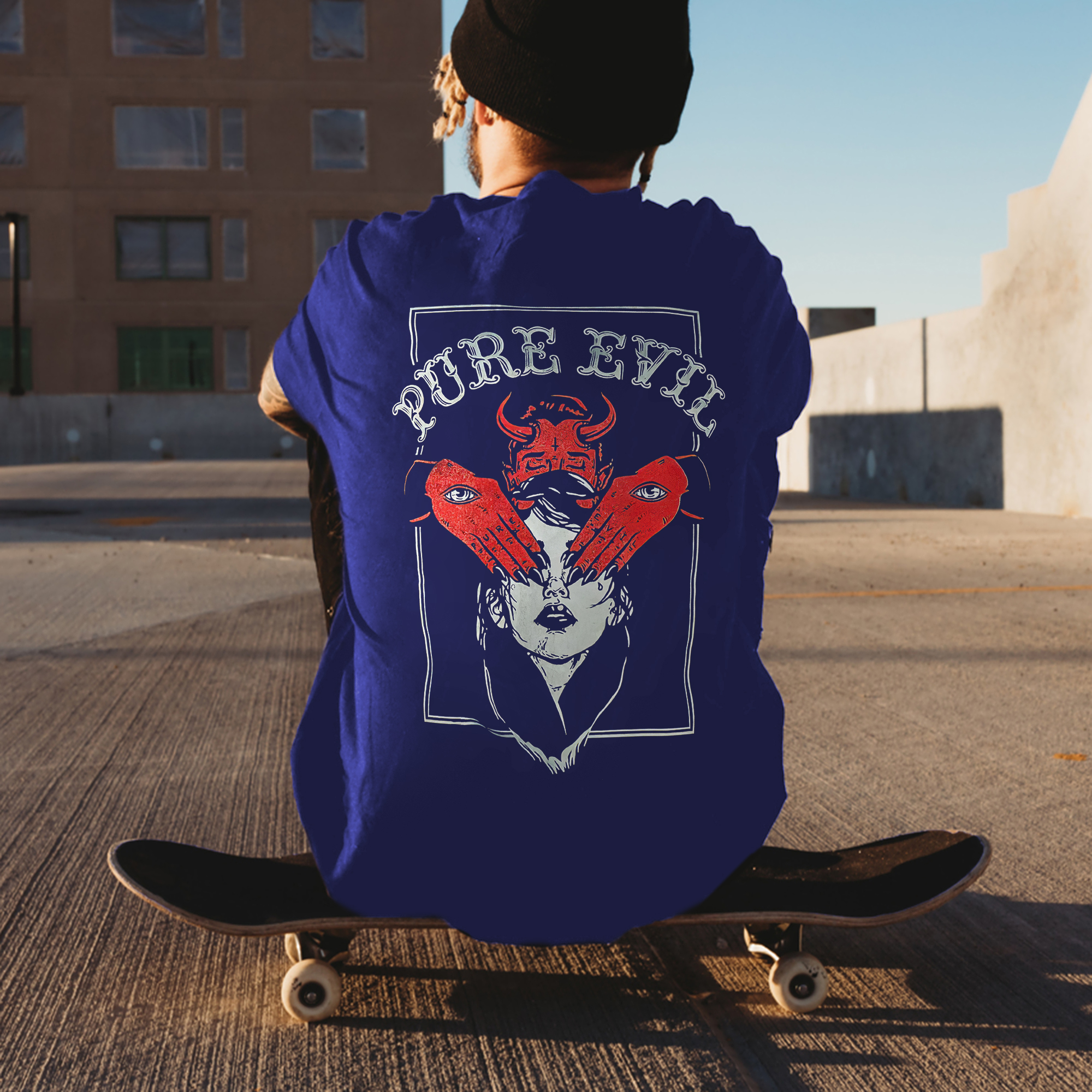 Uprandy Personalized Devil Print Black T-Shirt-Ranbybox