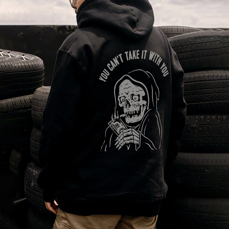  You Can't Take It With You Skull Printed Men's Hoodie-Ranbybox