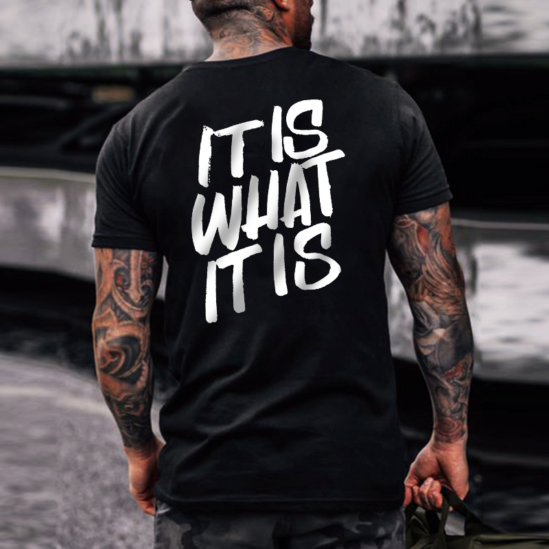 It Is What It Is Men's Fun Monogram T-shirt-Ranbybox