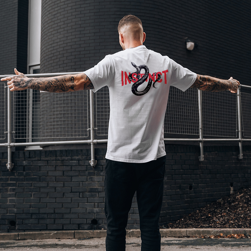Instinct Printed Snake Graphic Men's T-shirt-Ranbybox