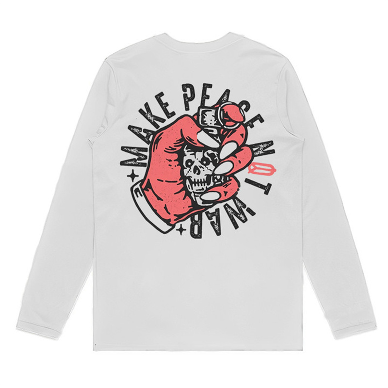  Make Peace Not War Printed Men's Long-sleeved T-shirt-Ranbybox