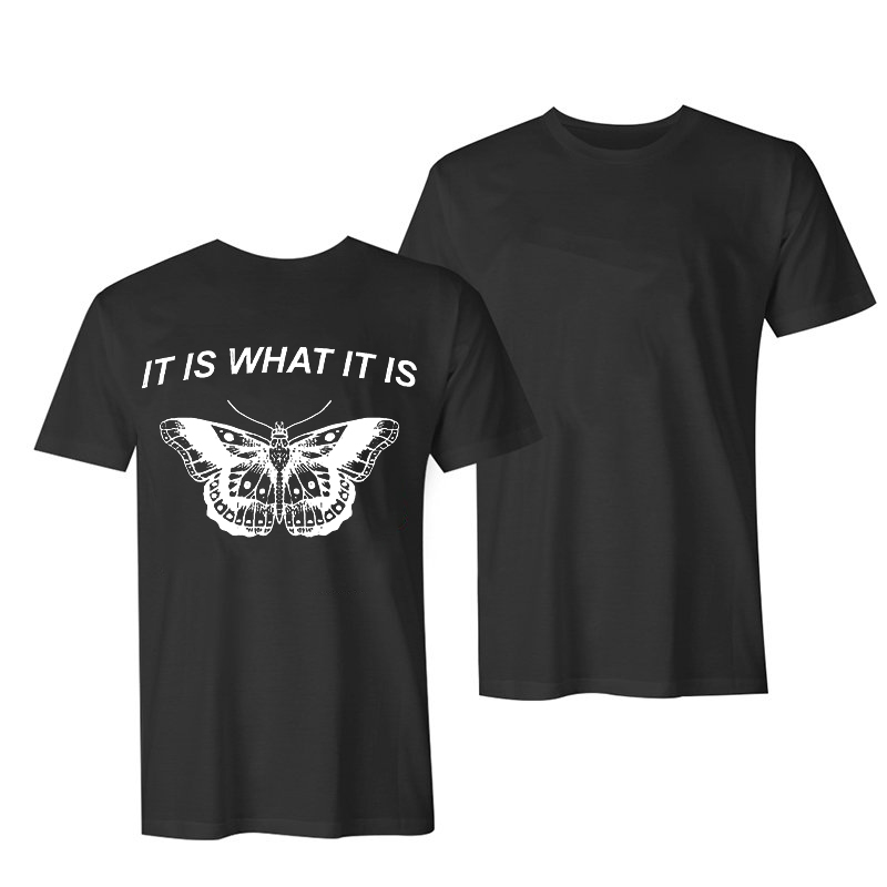 It Is What It Is Printed Moth T-shirt-Ranbybox