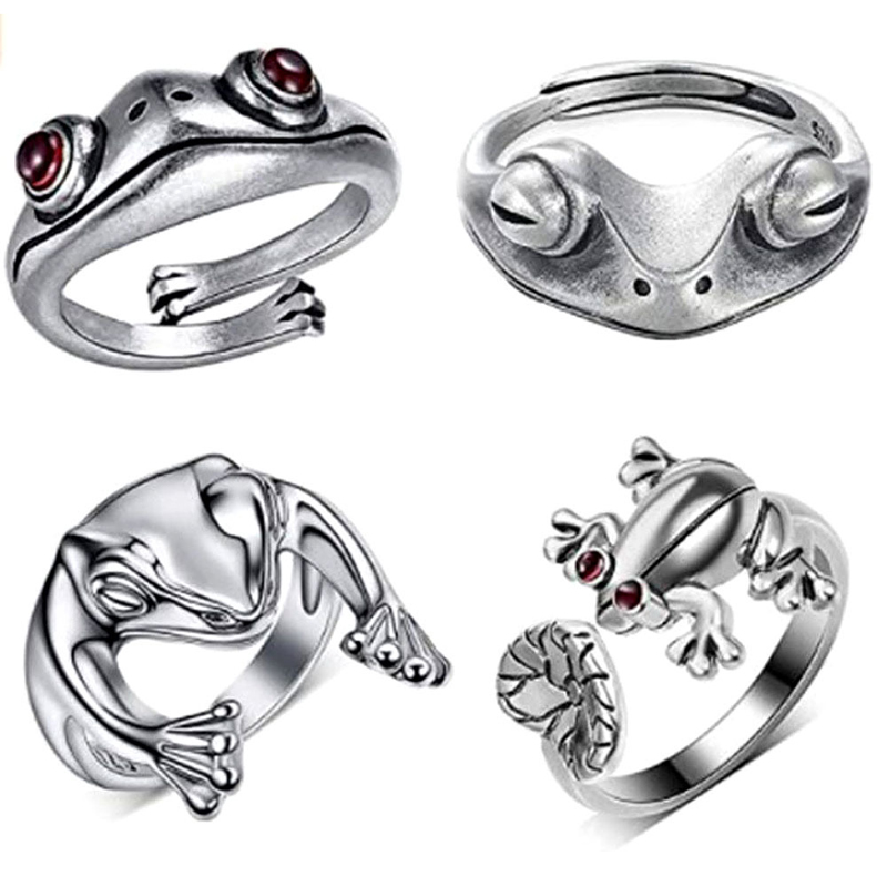 Punk Snake Animal Skull Open Ring Set