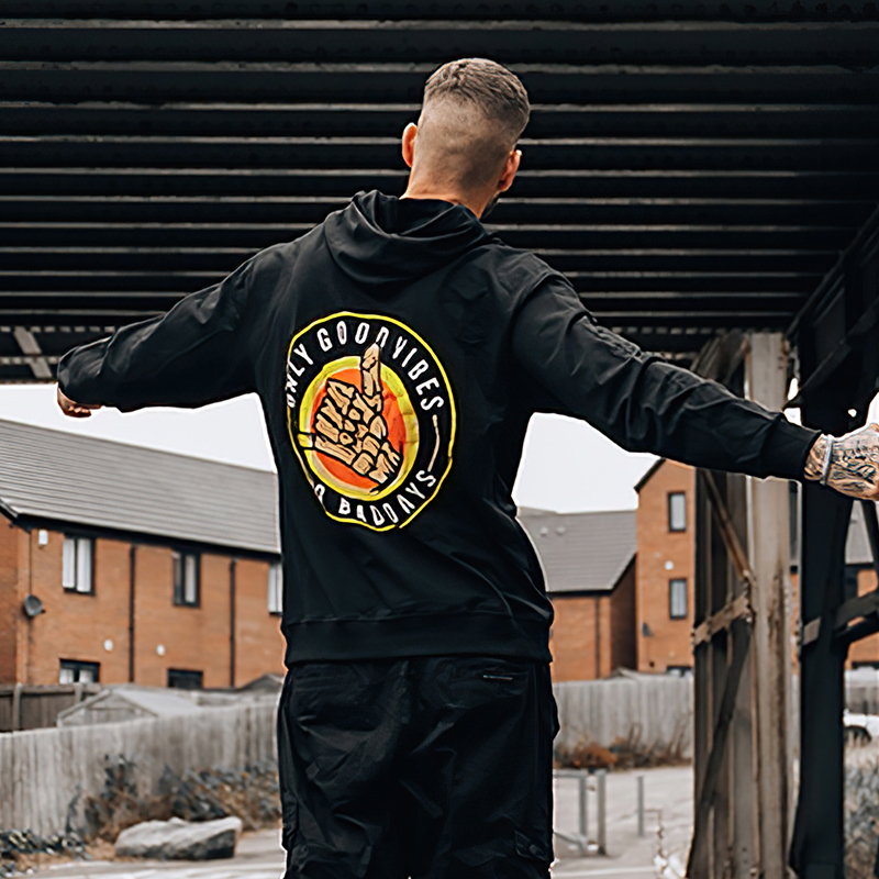  Only Good Vibes No Bad Days Printed Men's Casual Hoodie-Ranbybox