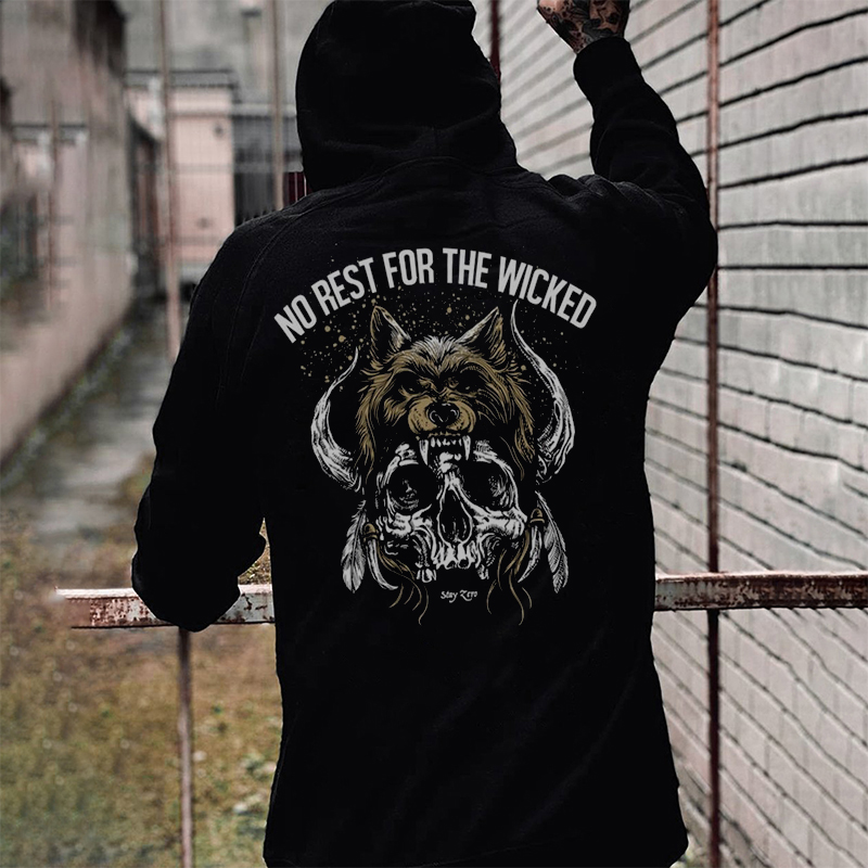  No Rest For The Wicked Printed Men's Hoodie-Ranbybox
