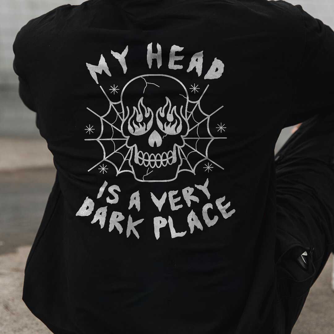  Skull My Head Is A Very Dark Place Men's Hoodie-Ranbybox
