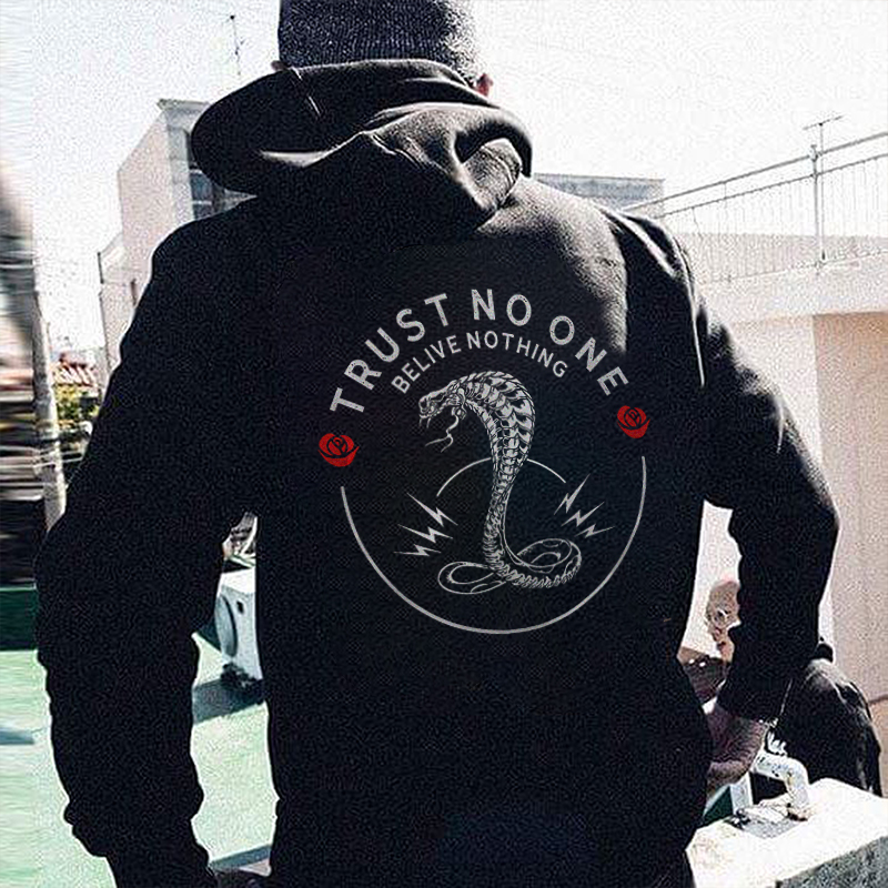  Trust No One Believe Nothing Printed Men's Hoodie-Ranbybox
